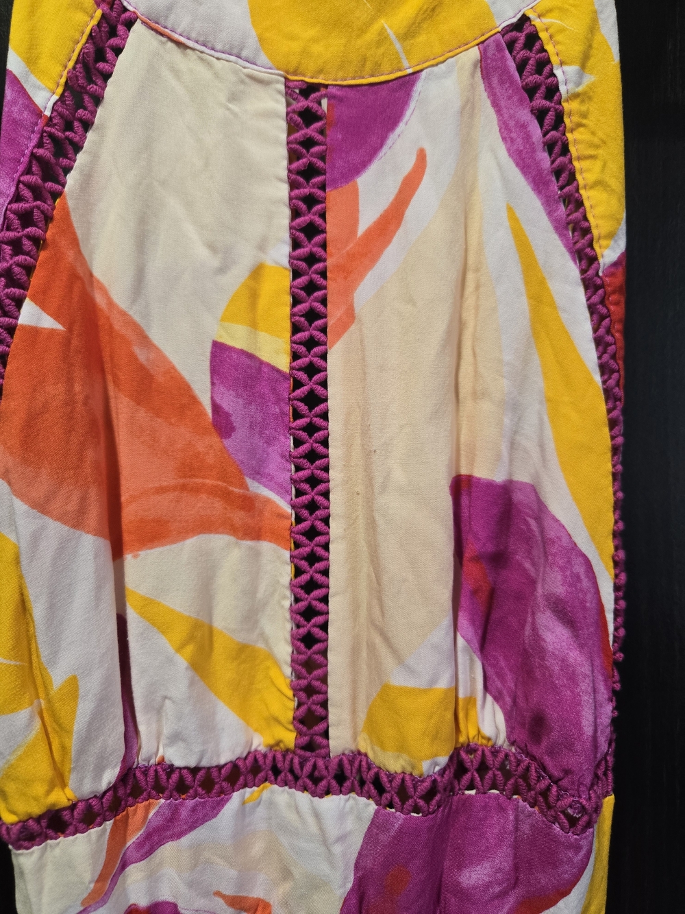 Anthropologie Pink, Yellow & Orange Halter Maxi Dress Sleeveless Size M - Picture 7 of 10